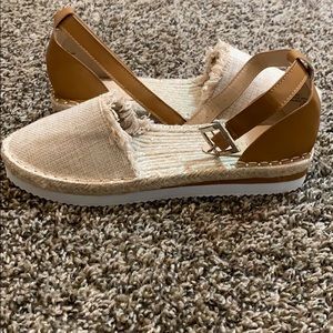 Closed toed sandals white straps